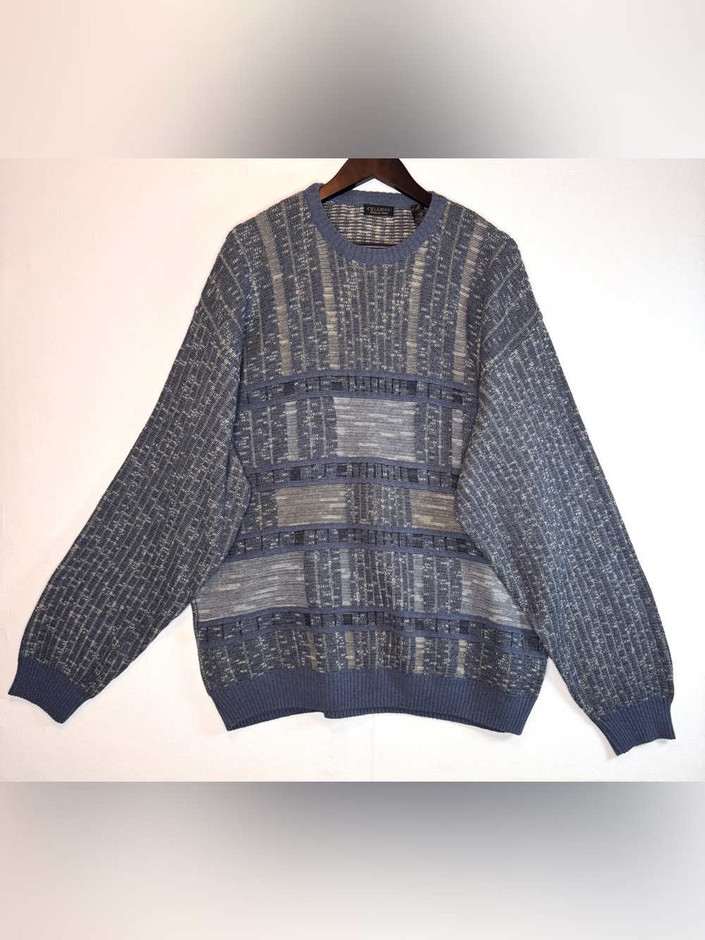 Cellinni men’s 90s textured sweater XXL grandpacore Italy Cosby